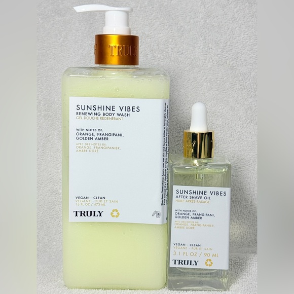 TRULY Other - TRULY Sunshine Vibes After Shave Oil (3.1 oz) & JUMBO Body Wash (16 oz)